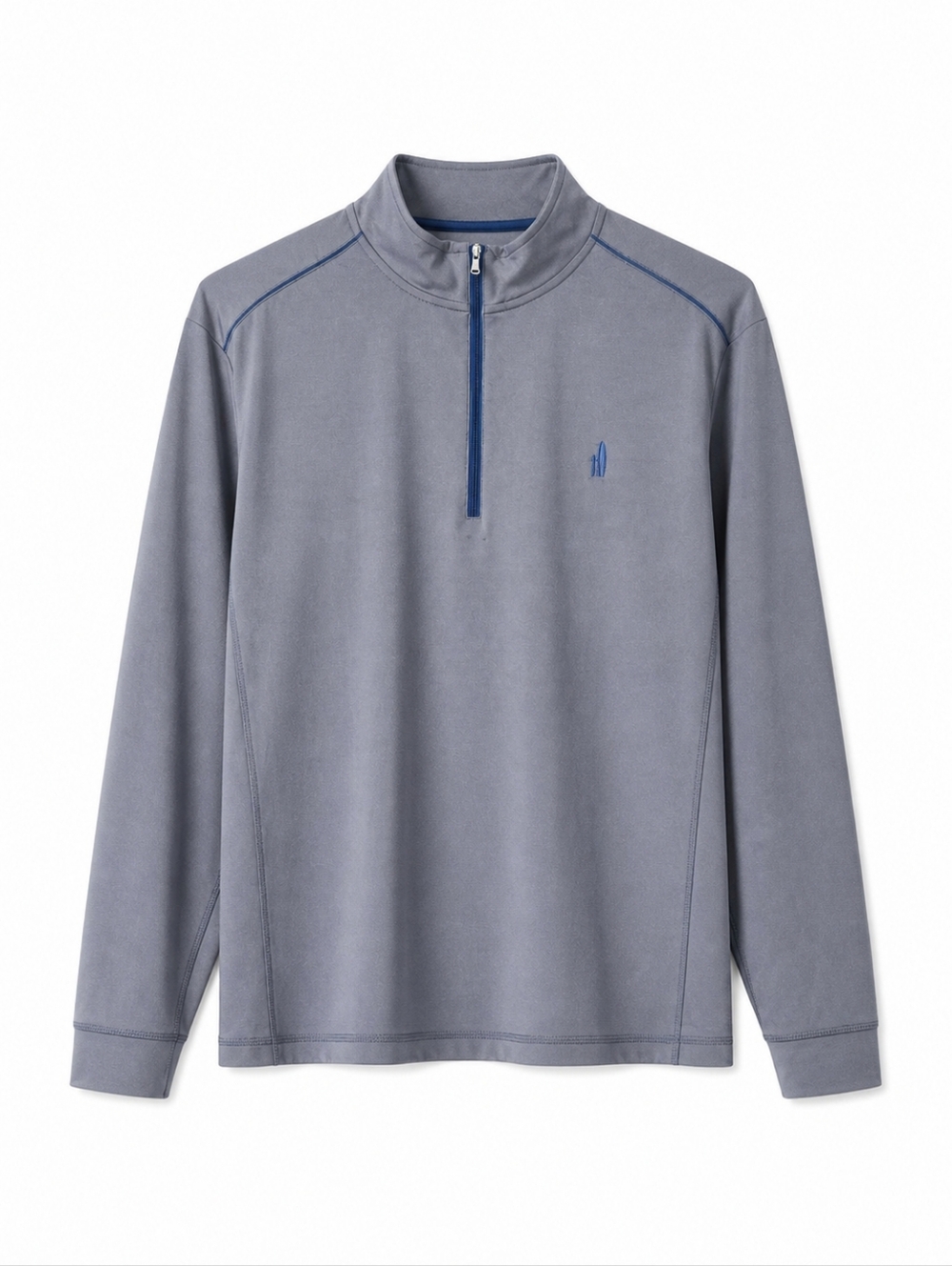 Johnnie O Quarter Zip Pullover Men L Gray Blue Golf Performance 1/4 Zip Athletic